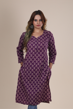 Tara: Ajrakh Handblock Cotton Kurti