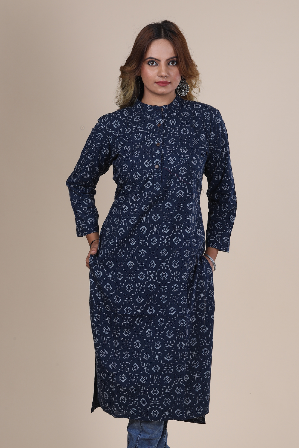 Tara: Ajrakh Handblock Cotton Kurti