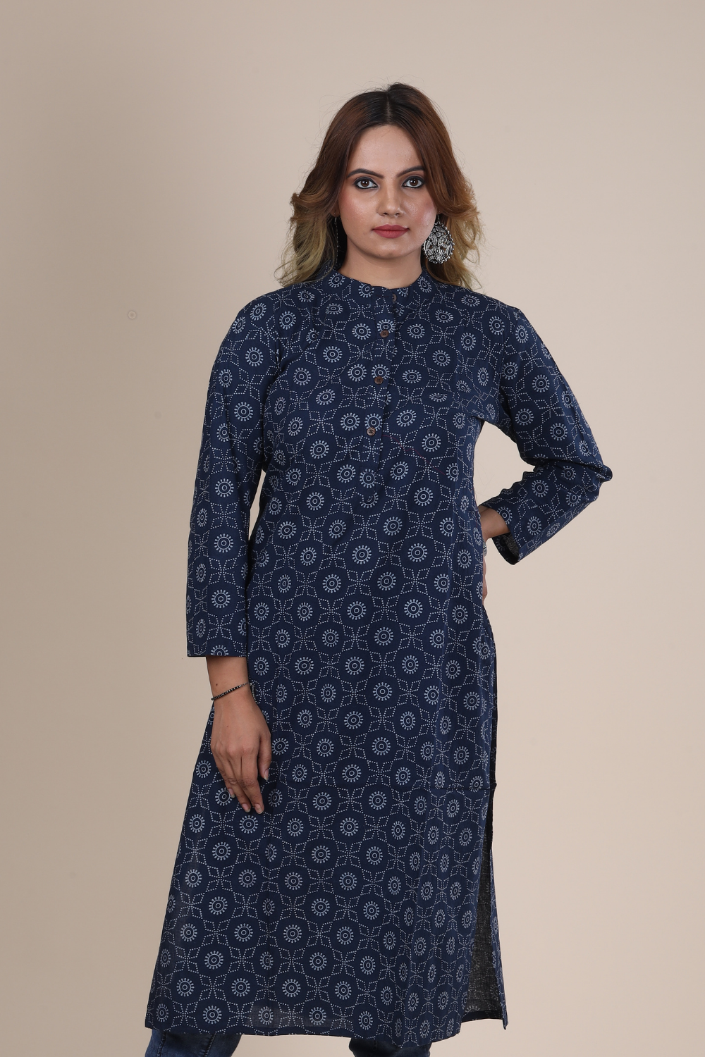 Tara: Ajrakh Handblock Cotton Kurti