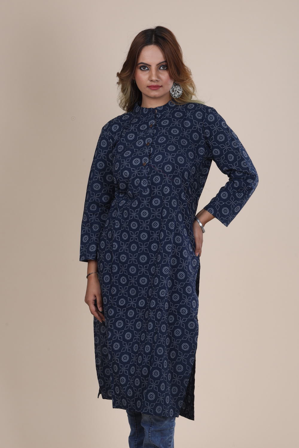 Tara: Ajrakh Handblock Cotton Kurti