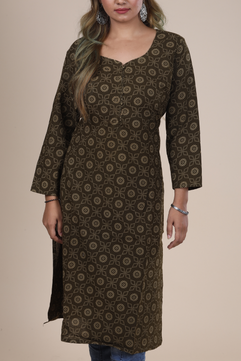 Tara: Ajrakh Handblock Cotton Kurti