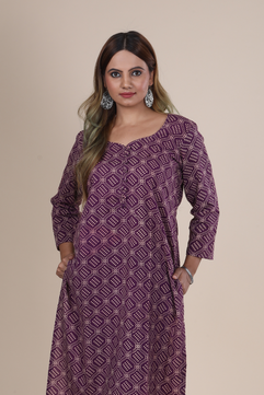 Tara: Ajrakh Handblock Cotton Kurti