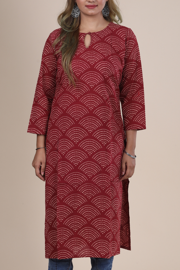 Tara: Ajrakh Handblock Cotton Kurti