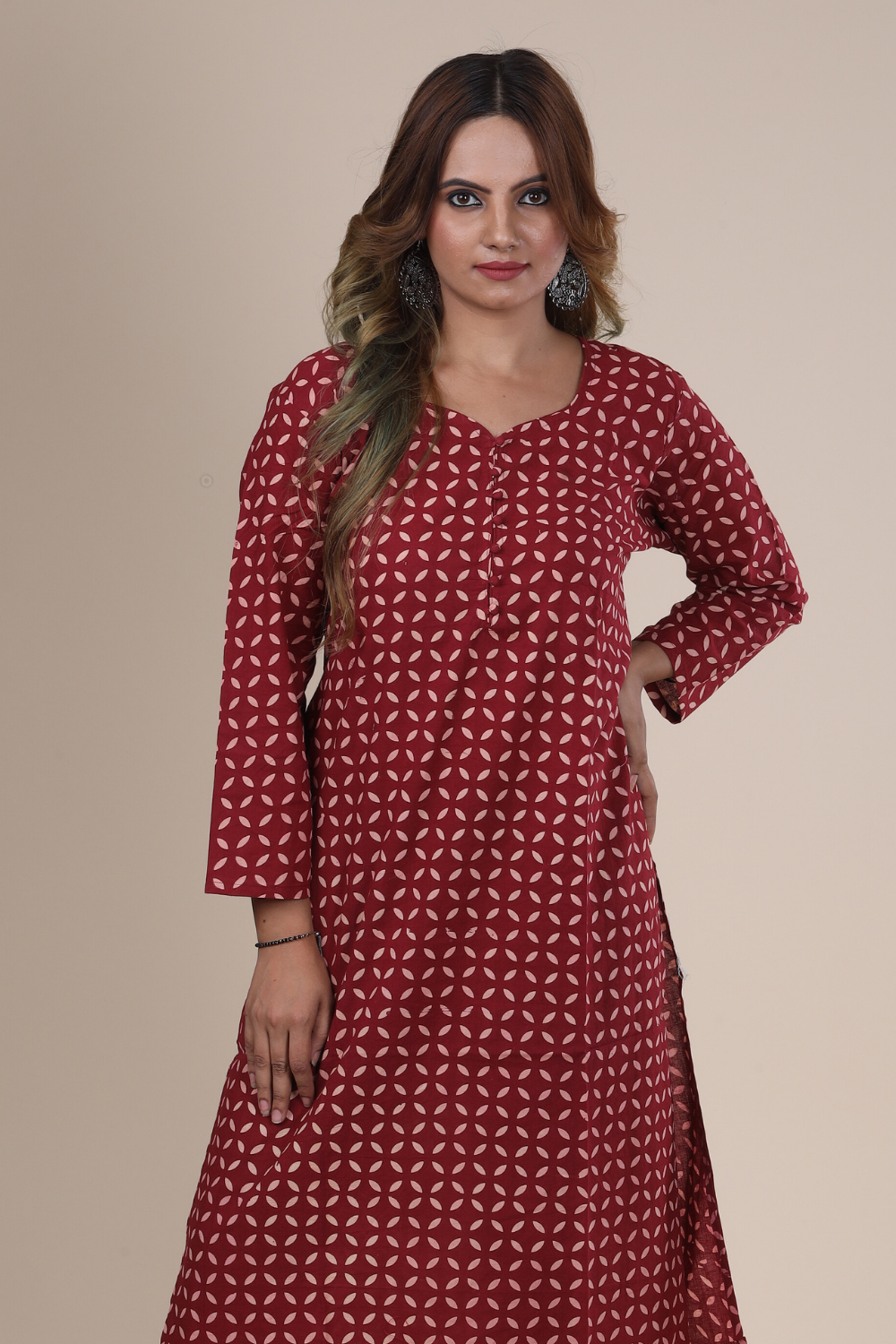 Tara: Ajrakh Handblock Cotton Kurti