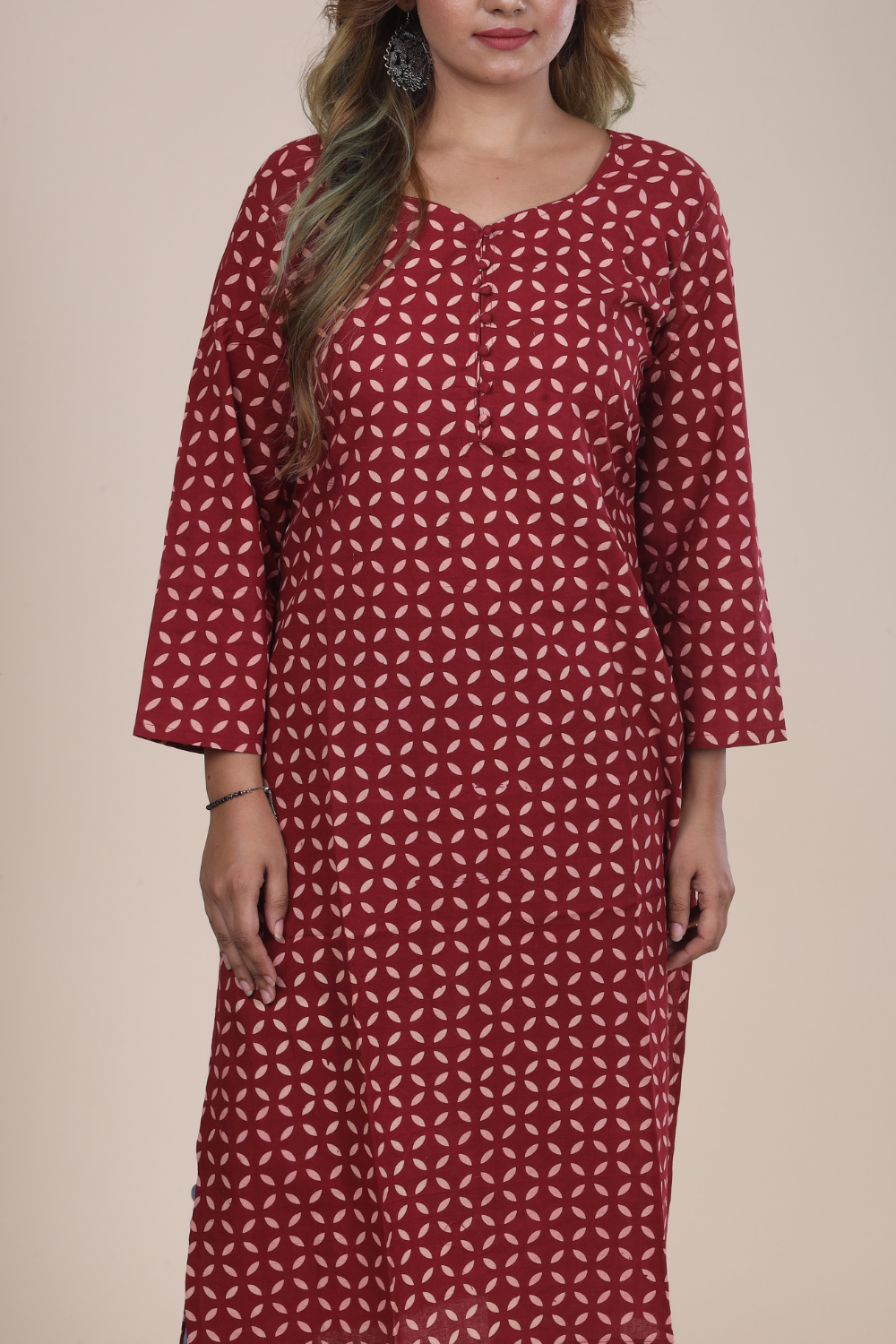 Tara: Ajrakh Handblock Cotton Kurti