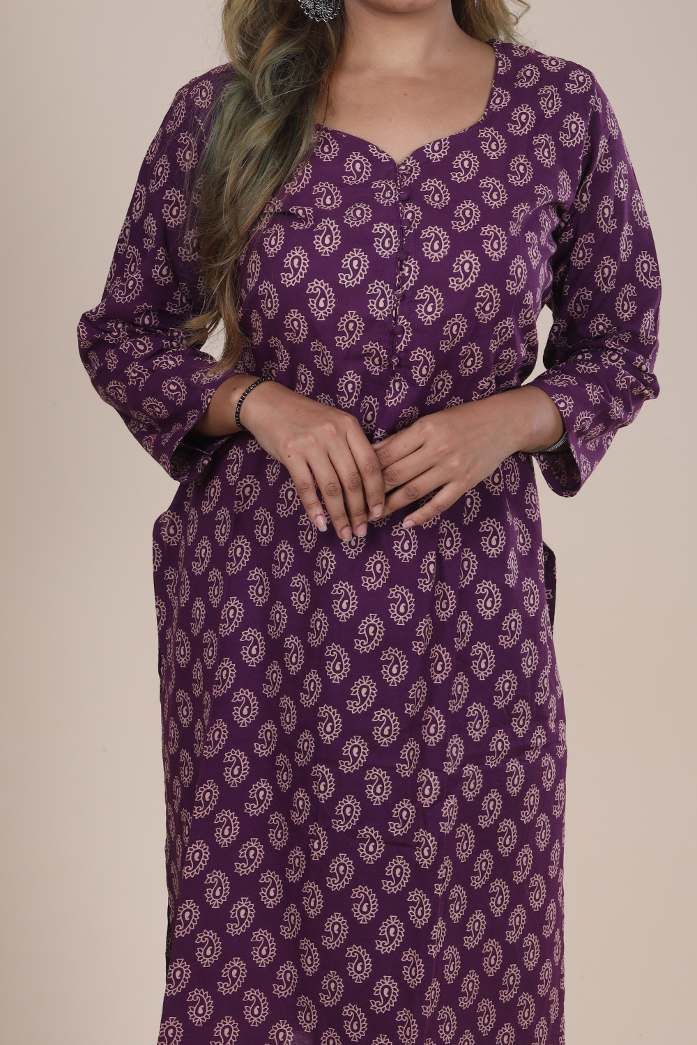 Tara: Ajrakh Handblock Cotton Kurti