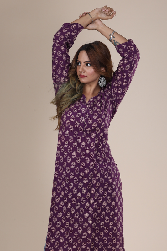 Tara: Ajrakh Handblock Cotton Kurti